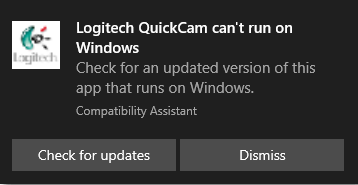 logitech quickcam windows 10